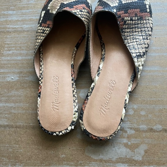 Madewell Remi Snakeskin Slip On Mules Preppy Boho Work Wear Career Womens 8 - Picture 5 of 6